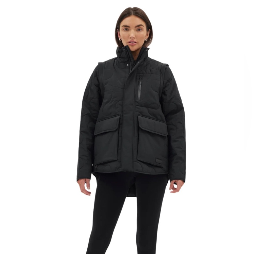 Black Women's Quilted Utility Jacket